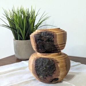 Scandinavian Minimalist Hand-Carved Wood Bowls Raw Organic Sculptural Signed